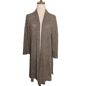 Eileen Fisher 100% Linen Cardigan Women Large Brown Open Front Lagenlook